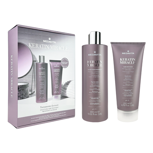 Набір для розгладження неслухняного та пухнастого волосся / Medavita KERATIN MIRACLE