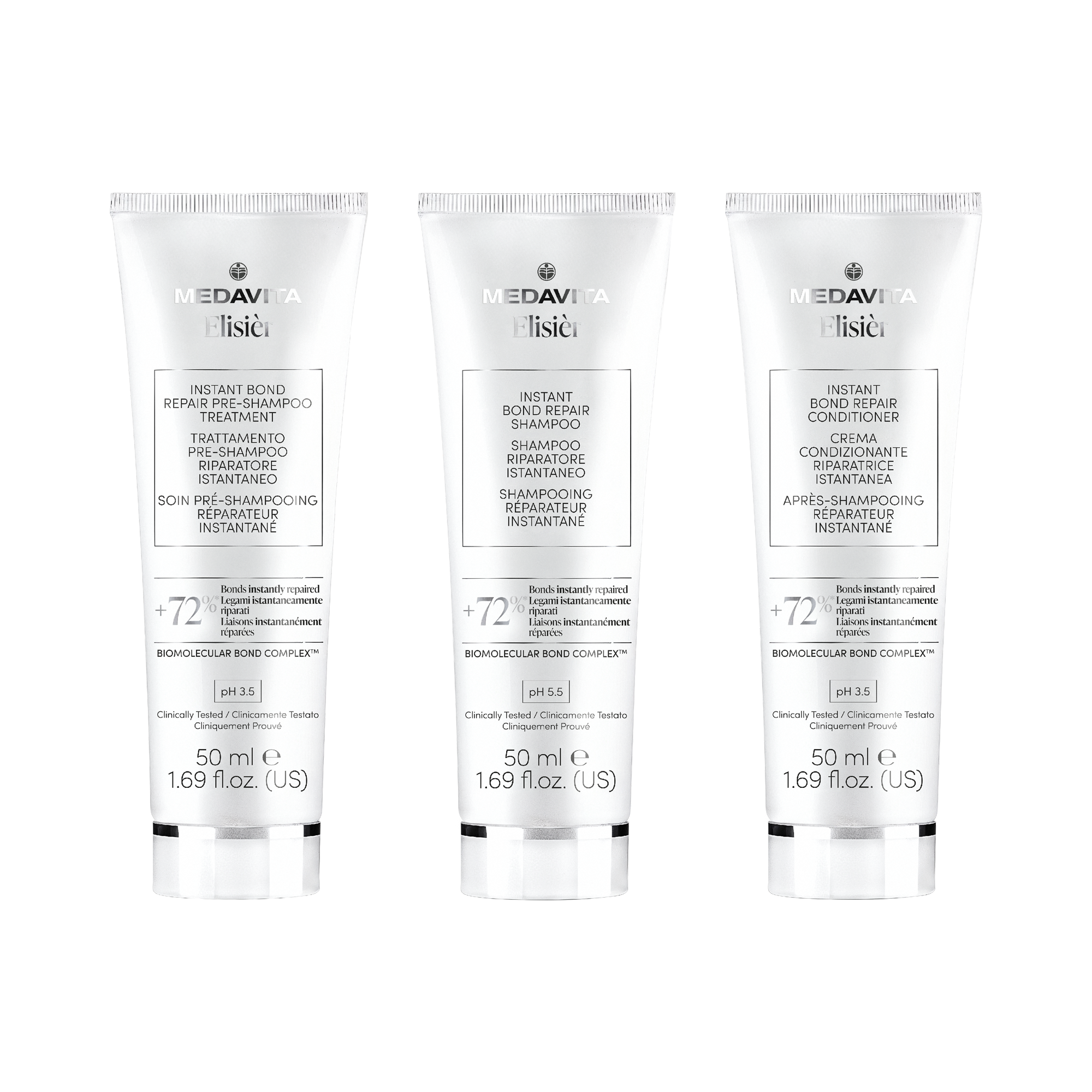 Набір для миттєвого біомолекулярного відновлення / Medavita Elisièr Instant Bond Repair