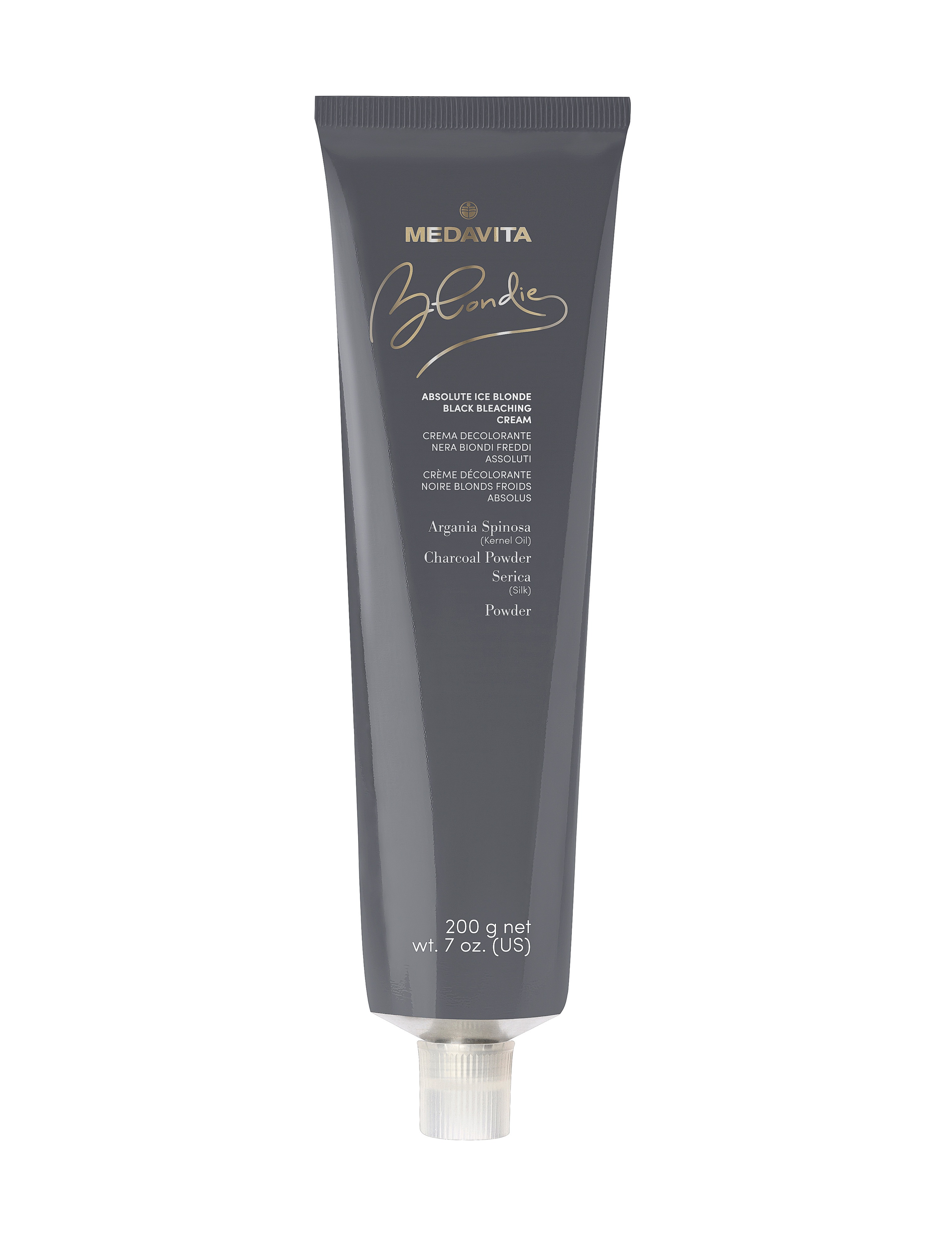 Чорний знебарвлювальний крем для волосся / Medavita Absolute ice blonde black bleaching cream