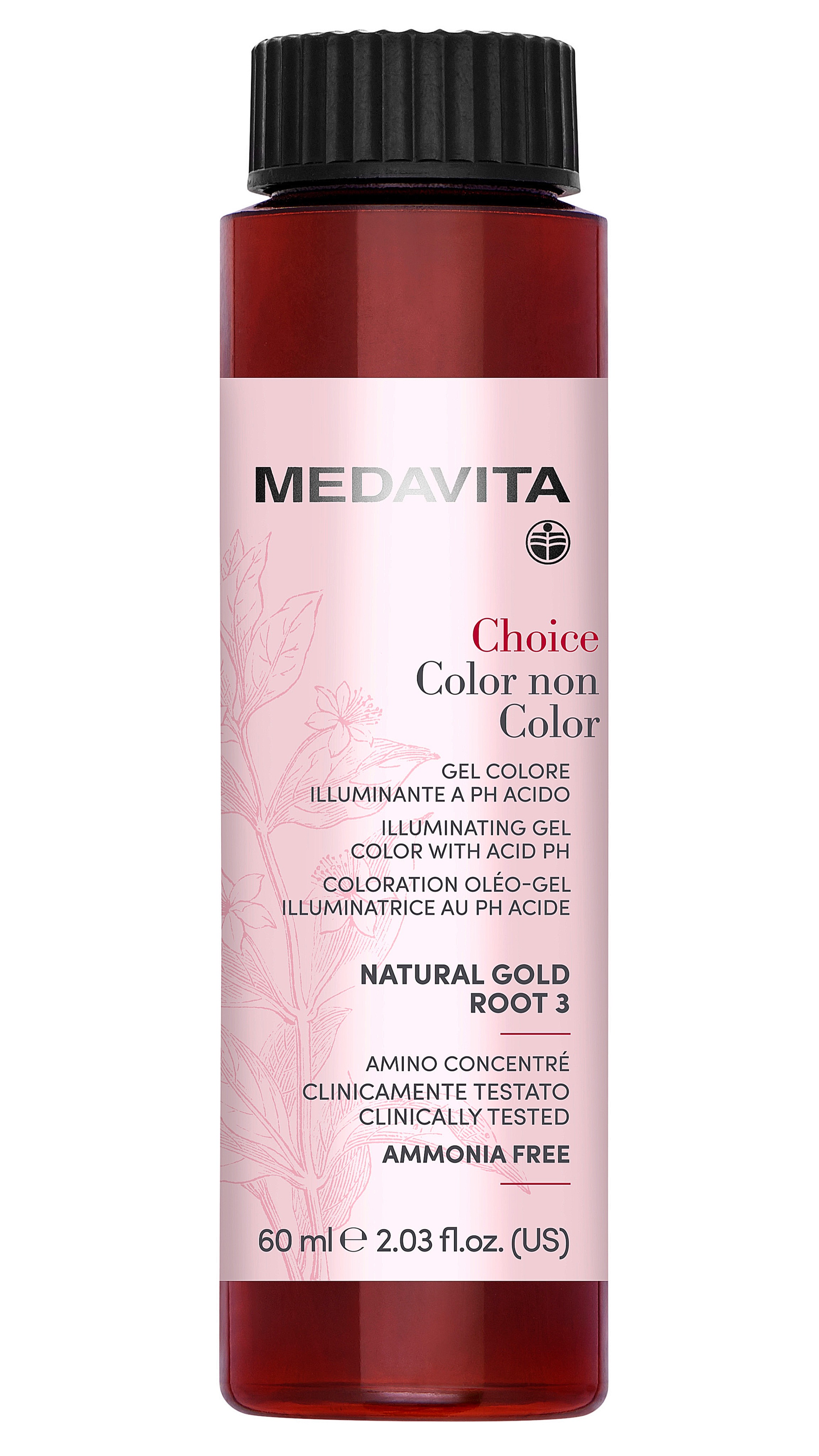 Напівперманентна кисла гель-фарба без аміаку для маскування сивини / Medavita Choice Color Non Color