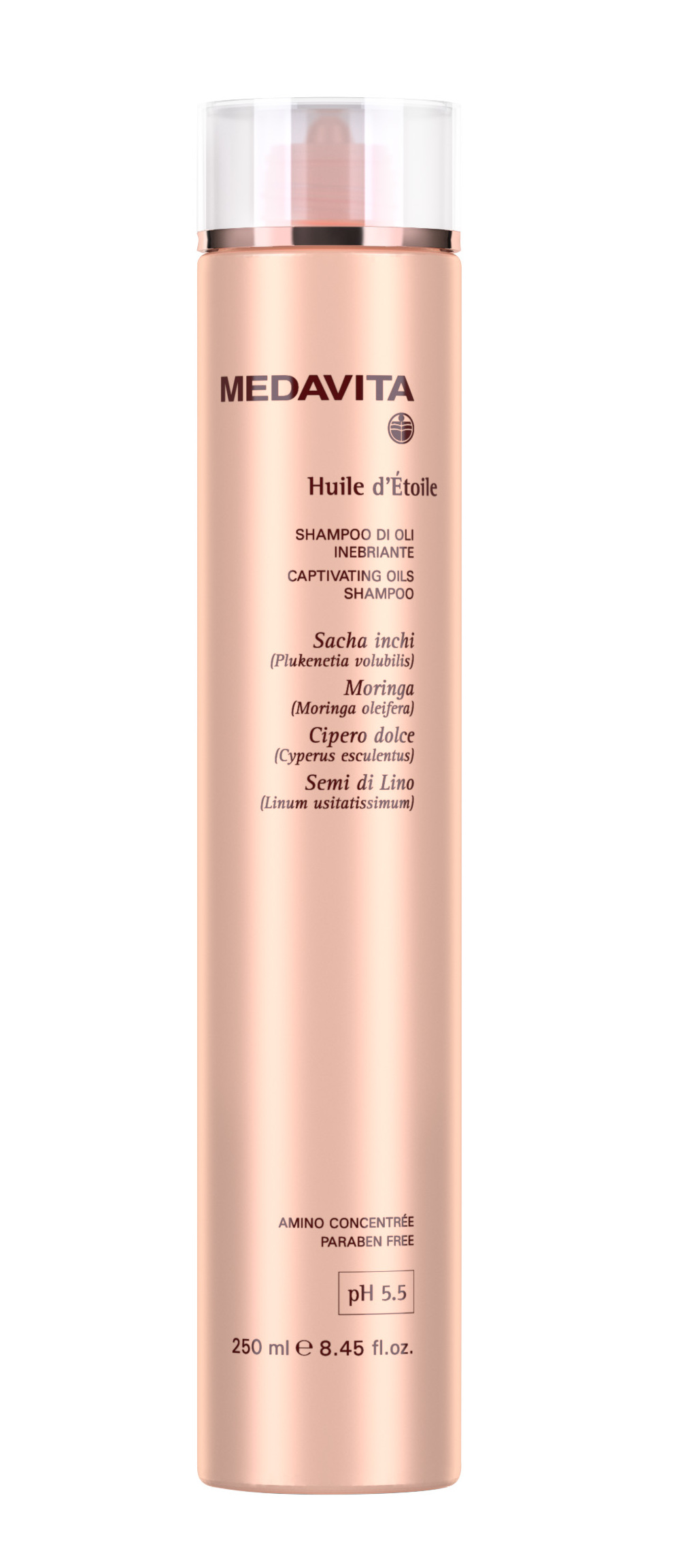 Шампунь збагачений оліями з антиоксидантною дією для блиску і шовковистості волосся / Medavita Huile