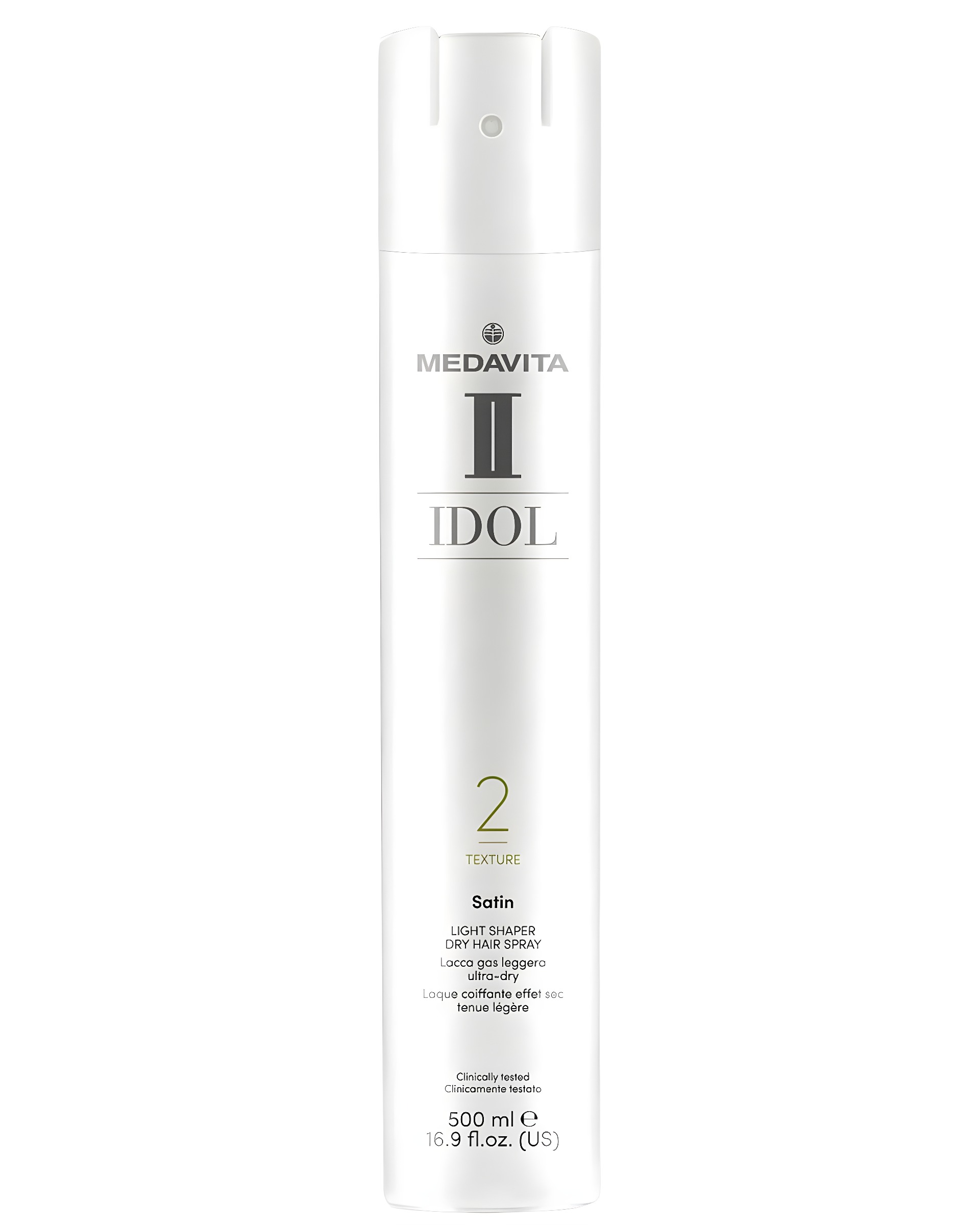 Лак для волосся легкої фіксації  з ультрасухим фінішем Satin 2 / Medavita Idol  Light Shaper Dry Hai