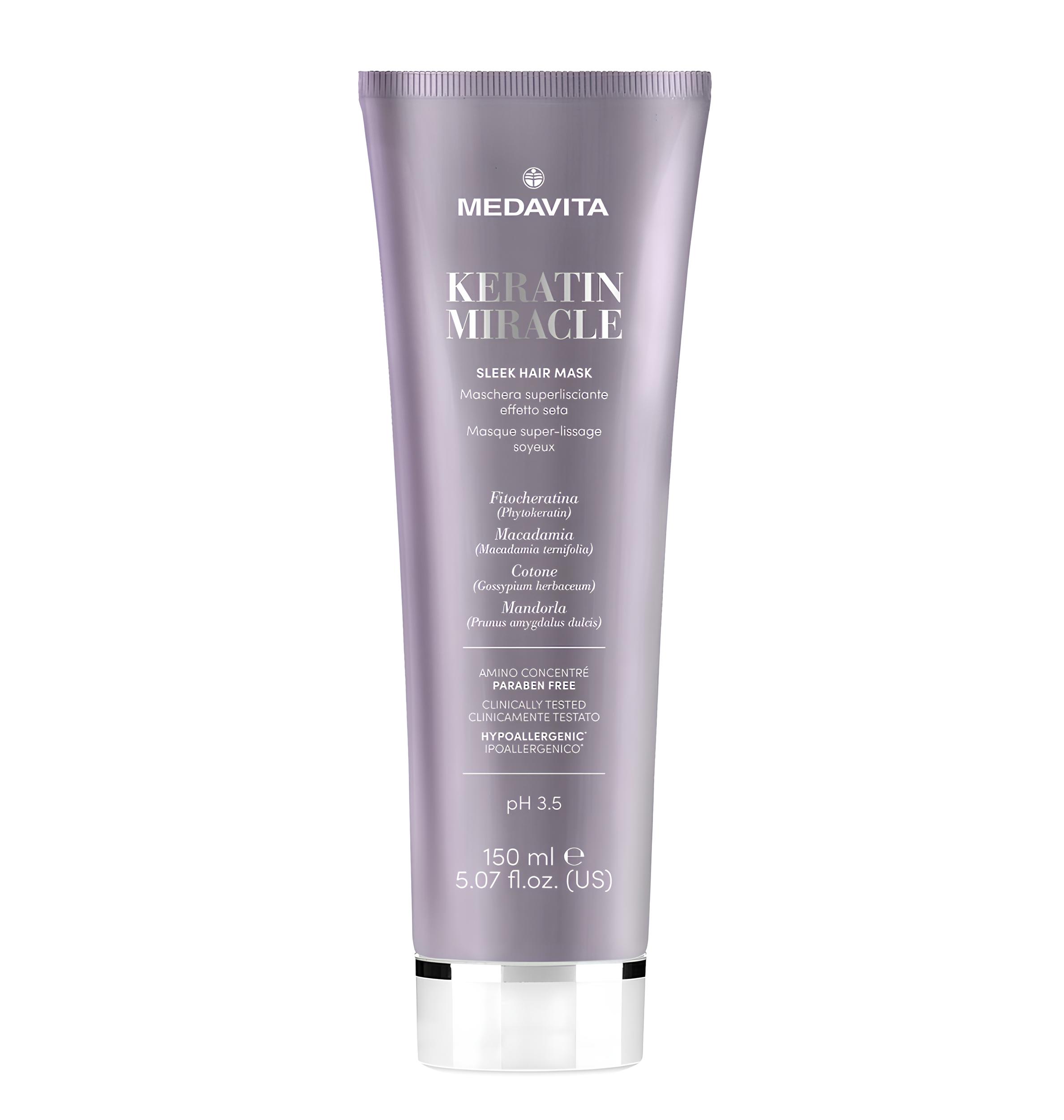 Ультрарозгладжувальна маска з ефектом шовку для пухнастого та неслухняного волосся / Medavita Kerati