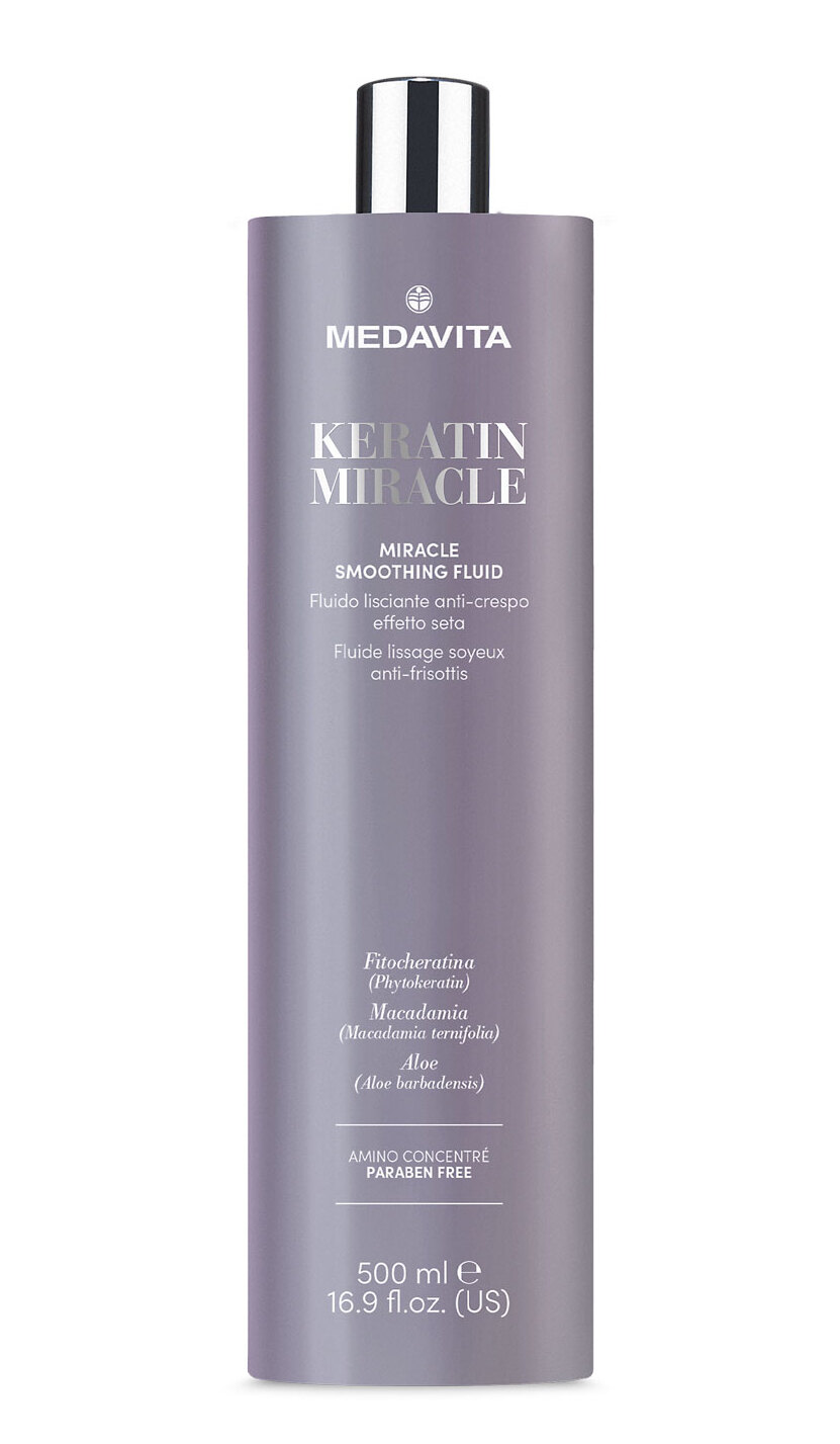 Розгладжувальний флюїд з ефектом шовку / Medavita Keratin Miracle Smoothing Fluid
