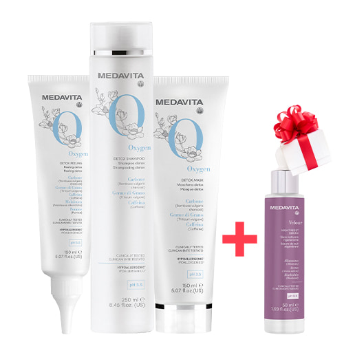 Детокс-ритуал для шкіри голови та волосся Oxygen + нічна заспокійлива сироватка для шкіри голови Vel