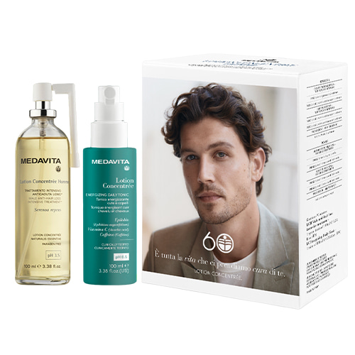 Набір для запобігання випадіння волосся у чоловіків / Medavita Lotion Concentrée Homme (спрей + тоні
